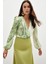 Çiçek Desenli Bodysuit Bluz - Çağla Yeşili 1