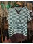 Polo Yaka Oversize Çizgili T-Shirt 1