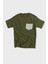 Yeşil Fitilli Dokuma Kumaş Oversize T-Shirt 1