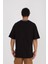 Kabartma Baskılı Siyah Basic Oversize T-Shirt 3