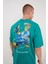 Vincent Van Gogh Haritası Yeşil Oversize T-Shirt 1