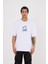 Kid With A Dream Beyaz Baskili Oversize T-Shirt 2