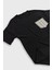 Siyah Fitilli Dokuma Kumaş Oversize T-Shirt 3