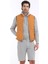 Turuncu Regular Fit Dik Yaka Casual Dokuma Spor Yelek 3