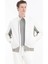 Beyaz Regular Fit Dik Yaka Casual Dokuma Mont 3