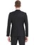 Siyah Düz Fashion Slim Fit Kruvaze Yaka Dokuma Smokin Takım Elbise 5