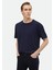 Lacivert Bisiklet Yaka Düz Örgü Triko 1