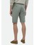 Açık Yeşil Düz Dokuma Carrot Fit Casual %100 Pamuk Bermuda 5