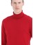 Kırmızı Tam Balıkçı Yaka Jakarlı Yün Karışımlı Triko Kazak 4