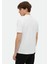 Beyaz Baskılı Bisiklet Yaka %100 Pamuk T-Shirt 4