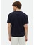Lacivert Çizgili Bisiklet Yaka %100 Pamuk T-Shirt 5