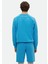 Turkuaz Bisiklet Yaka Düz Sweatshırt 4
