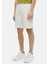 Ekru Düz Örme Jogging Fit Casual Pamuk Karışımlı Bermuda 2