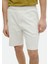 Ekru Düz Örme Jogging Fit Casual Pamuk Karışımlı Bermuda 3