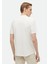 Beyaz Düz Bisiklet Yaka %100 Pamuk T-Shirt 4