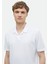 Beyaz Jakarlı Polo Yaka %100 Pamuk T-Shirt 3