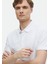 Beyaz Düz Polo Yaka %100 Pamuk T-Shirt 3