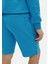 Turkuaz Düz Örme Jogging Fit Spor Pamuk Karışımlı Bermuda 4