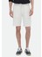 Ekru Düz Örme Jogging Fit Casual Bermuda 2