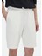 Ekru Düz Örme Jogging Fit Casual Bermuda 4