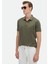 Haki Düz Polo Yaka %100 Pamuk T-Shirt 1