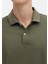 Haki Düz Polo Yaka %100 Pamuk T-Shirt 5