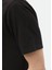 Siyah Düz Bisiklet Yaka %100 Pamuk T-Shirt 3