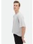 Açık Gri Jakarlı Bisiklet Yaka %100 Pamuk T-Shirt 4