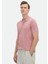 Pembe Jakarlı Polo Yaka %100 Pamuk T-Shirt 1