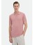 Pembe Jakarlı Polo Yaka %100 Pamuk T-Shirt 3
