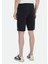 Siyah Düz Örme Jogging Fit Casual Bermuda 5