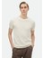 Ekru Bisiklet Yaka Düz Örgü %100 Pamuk Triko 1