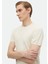 Ekru Bisiklet Yaka Düz Örgü %100 Pamuk Triko 3