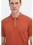 Turuncu Jakarlı Polo Yaka %100 Pamuk T-Shirt 4
