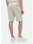 Bej Düz Örme Regular Fit Spor Bermuda 4