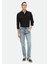 İndigo Düz Regular Fit Denim %100 Pamuk Pantolon 1