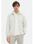 Ekru Regular Fit Gömlek Yaka Casual Dokuma Mont 1
