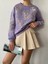 Lila Nakışlı Kısa Sweatshirt 26071 3