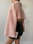 Pembe Balıkçı Yaka Crop Oversize Pelüş Sweatshirt 26252 5