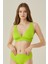 Yeşil Reps Yüksek Bel Tek Alt Bikini 4