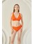 Turuncu Reps Üçgen Tek Üst Bikini 2