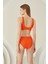 Turuncu Reps Üçgen Tek Üst Bikini 3