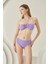 Lila Reps Boyundan Bağlamalı Tek Üst Bikini 2