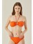 Turuncu Reps Boyundan Bağlamalı Tek Üst Bikini 2