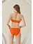 Turuncu Reps Boyundan Bağlamalı Tek Üst Bikini 3