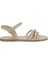 DS23018 4fx Bej Kadın Düz Sandalet 1