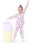 %100 Pamuk Uzun Kolluı Düğmeli Gömlek Yaka Kız Çocuk Pijama Takımı 2