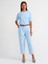 71533 Kemerli Havuç Fit Pantolon-Mavi 1