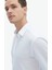 Beyaz Düz Regular Fit Casual Pamuk Karışımlı Gömlek 4