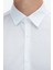 Beyaz Düz Regular Fit Casual Pamuk Karışımlı Gömlek 5